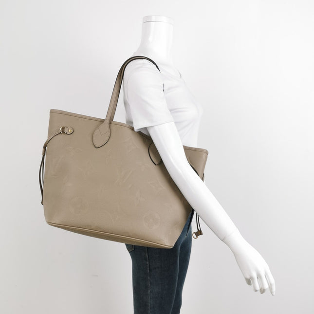 Sold Louis Vuitton Leather Neverfull MM Tote Medium Grey