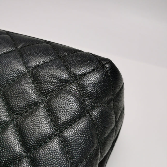 Chanel Coco Handle Medium Black Caviar Leather Silver Hardware, 2016