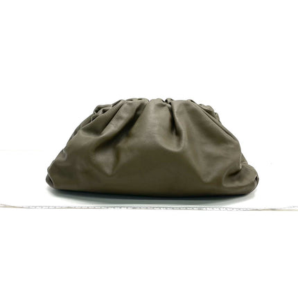 Bottega Veneta Pouch Calfskin Leather Dark Green Large