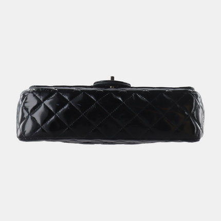 Chanel Classic Flap Medium Black Patent Leather Silver HW, 2010-2011