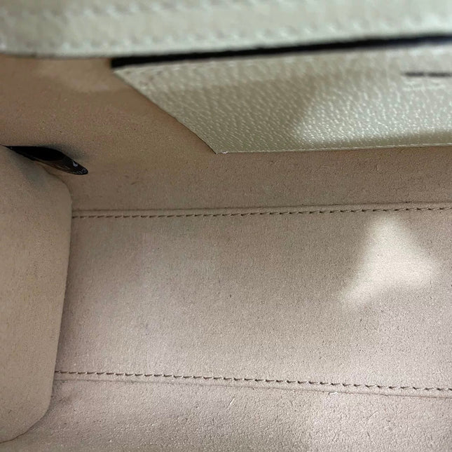 Gucci Diana Small East West Cream White Leather Bag Bamboo Handle with Strap