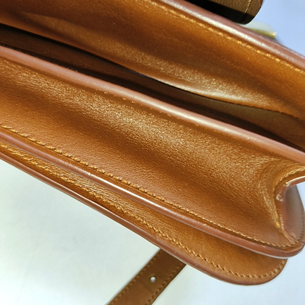 CELINE Classic Box Flap Caramel Brown Leather crossbody bag