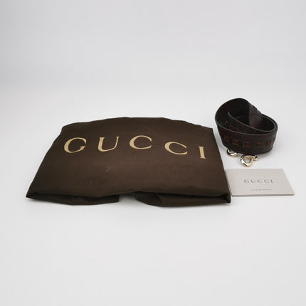 Gucci Jackie Soft Large Brown Leather Shoulder Bag With Strap