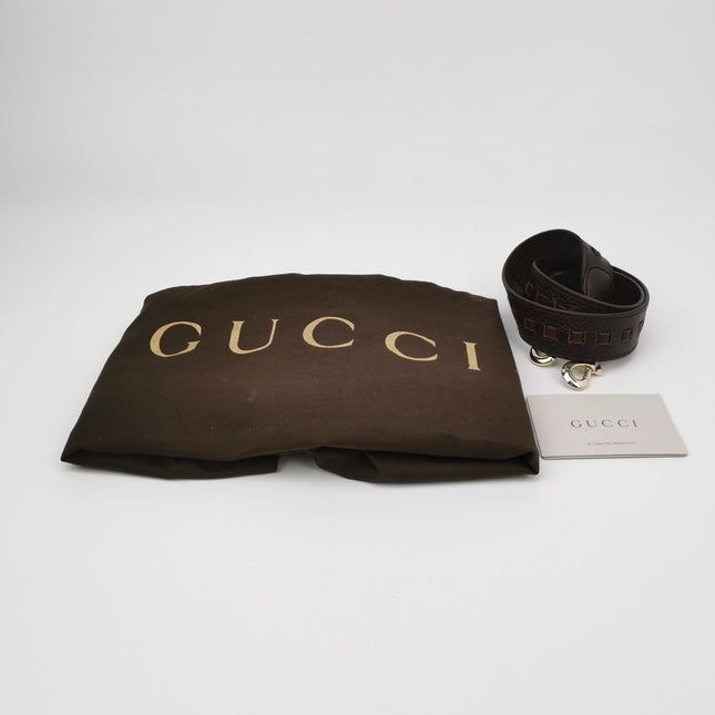 Gucci Jackie Soft Large Brown Leather Shoulder Bag With Strap