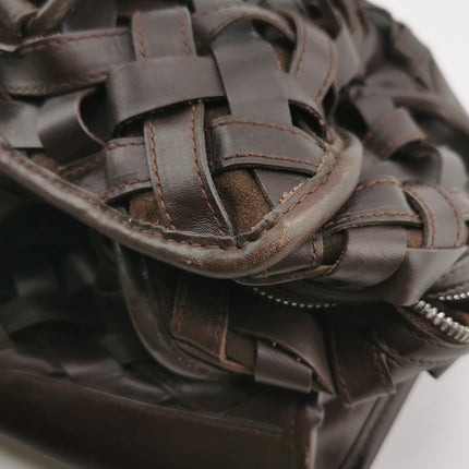 Loewe Amazona 44 in Brown Intrecciato Woven Calfskin Leather Travel Bag