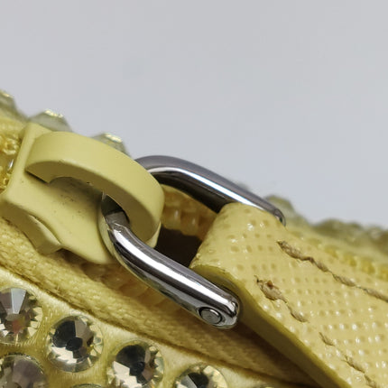 Prada Re-Edition 2000 Mini Yellow Glitter Nylon Shoulder Bag