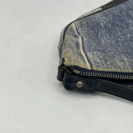 Dior Saddle Classic Mini Denim Jeans Patchwork Zipper Opening Handbag
