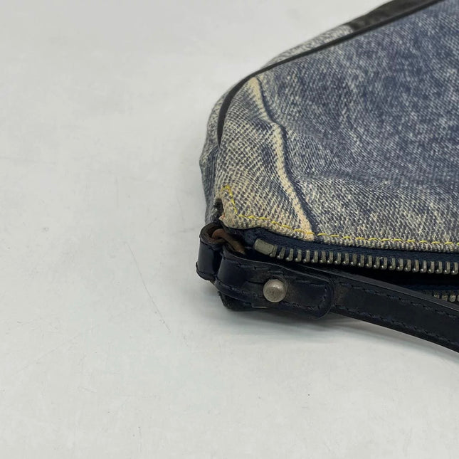 Dior Saddle Classic Mini Denim Jeans Patchwork Zipper Opening Handbag