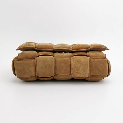Bottega Veneta Padded Cassette Suede Leather Light Brown Beige