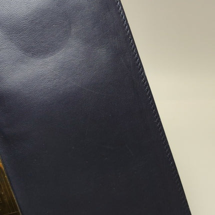 Bottega Veneta Cabat MM Intreccio Leather Tote Bag Navy 40cm