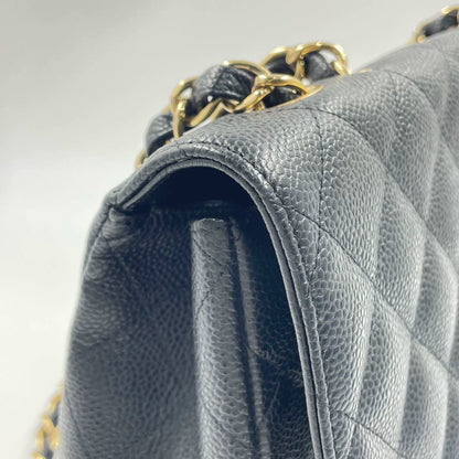 Chanel Classic Flap 2009 Jumbo Black Caviar Leather Single Flap with Gold Hardware