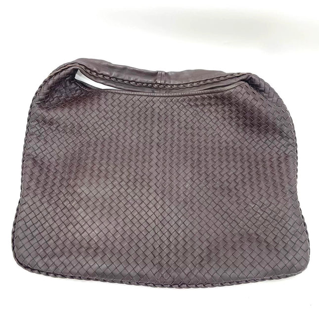 Bottega Veneta Veneta Hobo Maxi Dark Brown Lambskin Leather 52cm
