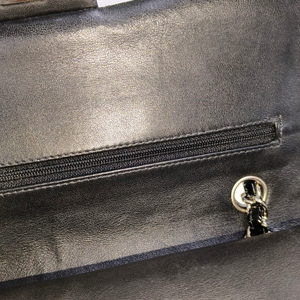 Chanel Classic Flap Medium Black Patent Leather Silver HW, 2010-2011