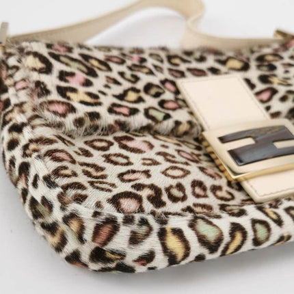 Sold Fendi Baguette Pony-hair Calfskin Leather in leopard print white and Pink