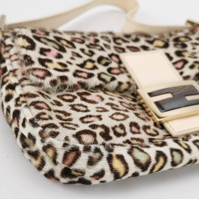 Sold Fendi Baguette Pony-hair Calfskin Leather in leopard print white and Pink