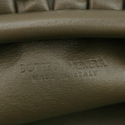 Bottega Veneta Pouch Calfskin Leather Dark Olive Green Large
