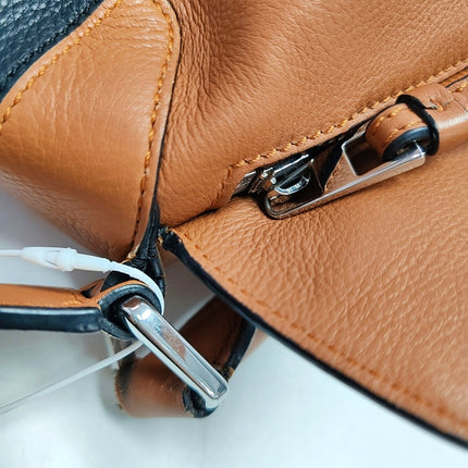 Loewe Puzzle Small Black White Brown Stripes Crossbody Bag 2019