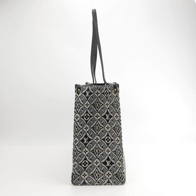 Sold Louis Vuitton OnTheGo Since 1854 Grey Jacquard and Black Cowhide Leather Multicolor GM Tote Bag
