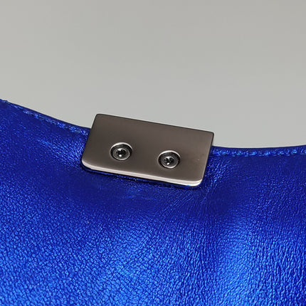 Chanel Le Boy Small Electric Royal Blue Patent Leather Bag