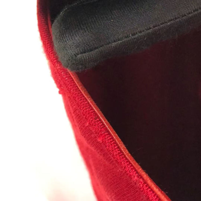 Chanel Mini Top Handle Bag Red Fabric Gold Hardware