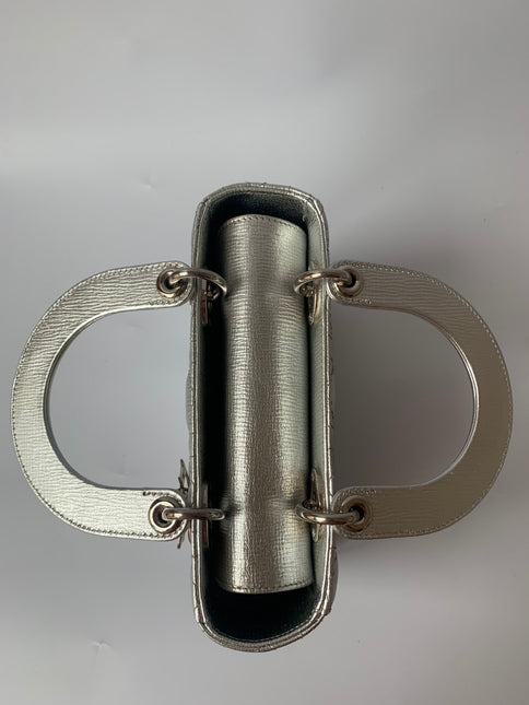 Sold Lady Dior ABCdior Small Silver Cannage Lambskin Handbag