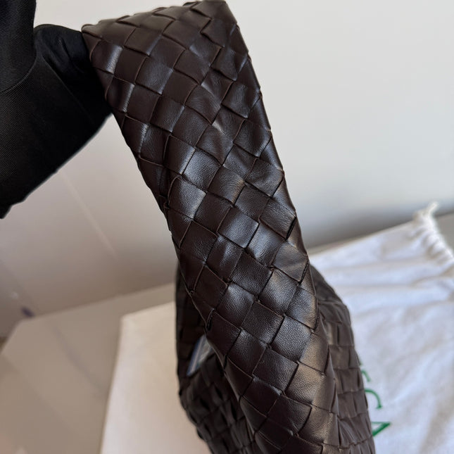 Bottega Veneta Hop Hobo Small Leather Chocolate Brown