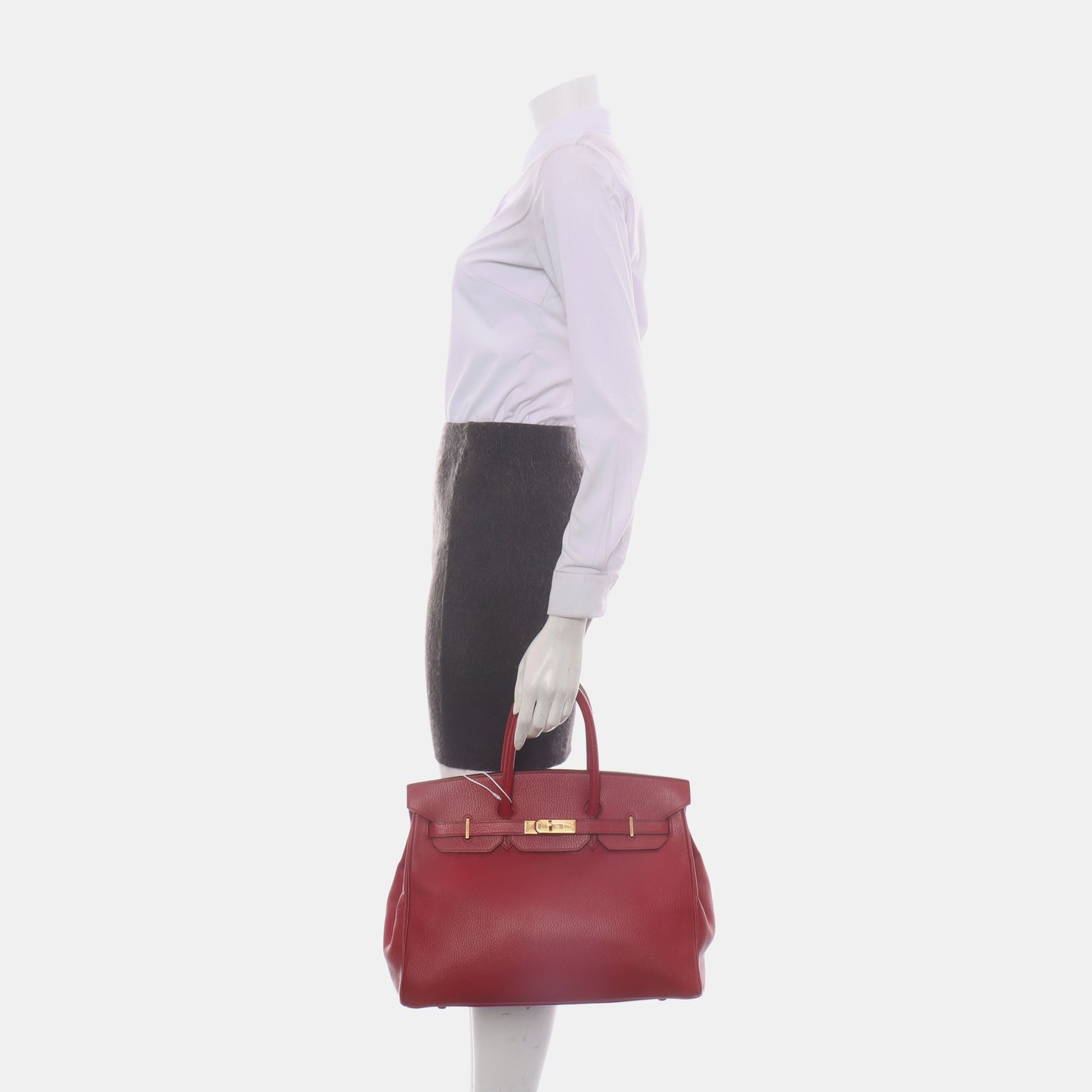 Hermes Birkin 35 Red Togo Calfskin Leather Gold Hardware 1995