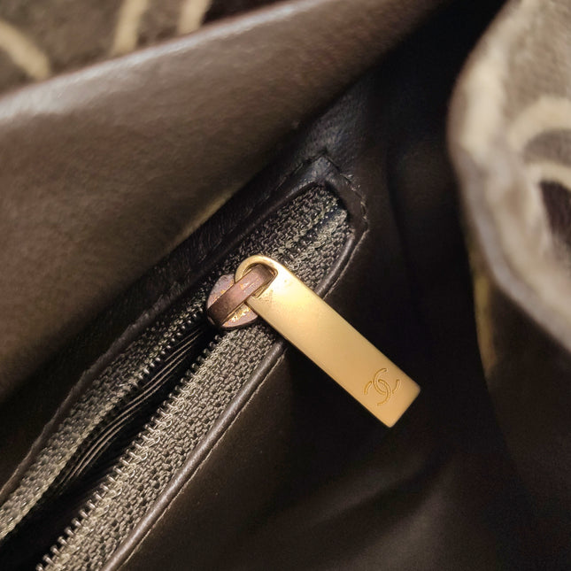 Chanel 2002 Coco Flap Top Handle Box Bag Velvet Grey