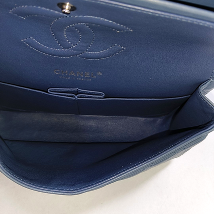 Chanel Timeless Classic Flap Medium Misty Blue Lambskin Leather Silver Hardware, 2012