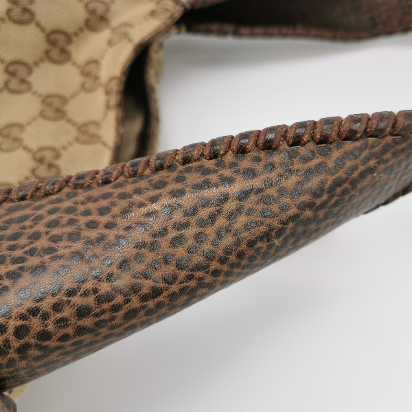 Sold Gucci Jackie 1961 Soft Medium Monogram Canvas and Leather Bag