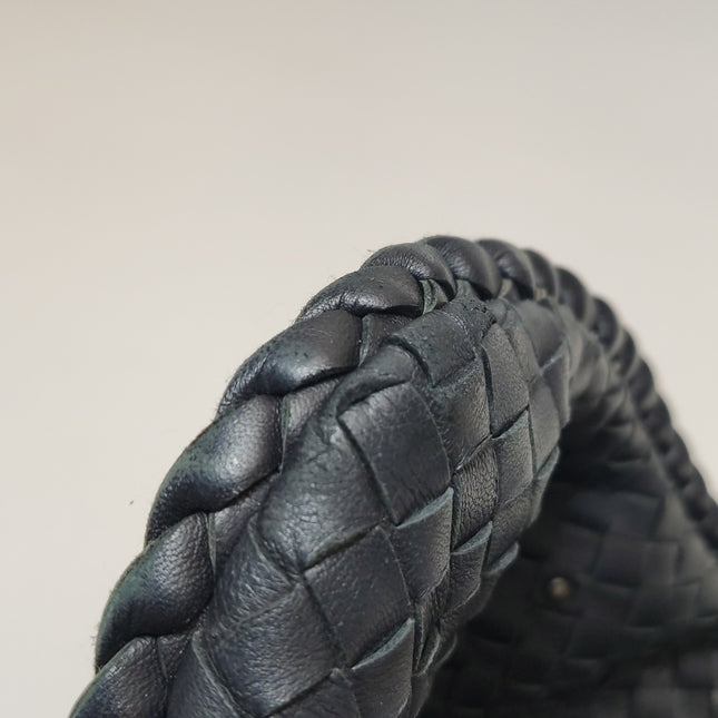 Bottega Veneta Intrecciato Hobo Bag Medium Black leather with Metal Studs 40cm