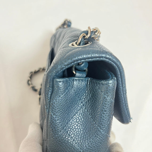 Chanel Classic Flap Rectangular Mini Navy Caviar Leather Silver Hardware 2015-16