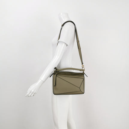 Loewe Puzzle Small Artichoke Green Calfskin leather Crossbody bag