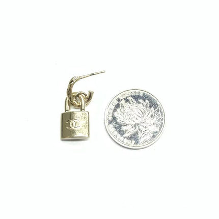 Chanel Padlock Gold-tone Earrings