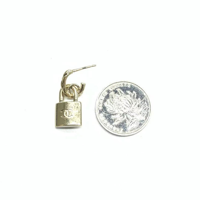 Chanel Padlock Gold-tone Earrings