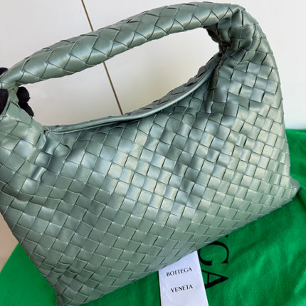 Bottega Veneta Hop Hobo Small Leather Aloe Vera Green