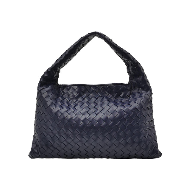 Bottega Veneta Hop Hobo Medium Leather Navy 46cm-Luxbags