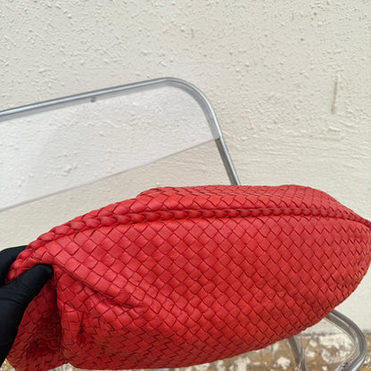 Sold Bottega Veneta Belly Hobo Intrecciato Lambskin Leather Red Large 50cm