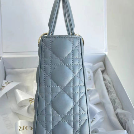 Sold Lady Dior Small My Abcdior Pale Blue Lambskin Cannage Leather