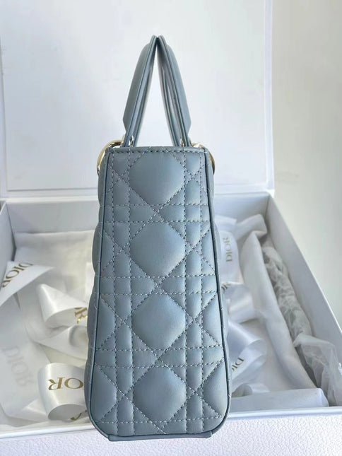 Sold Lady Dior Small My Abcdior Pale Blue Lambskin Cannage Leather