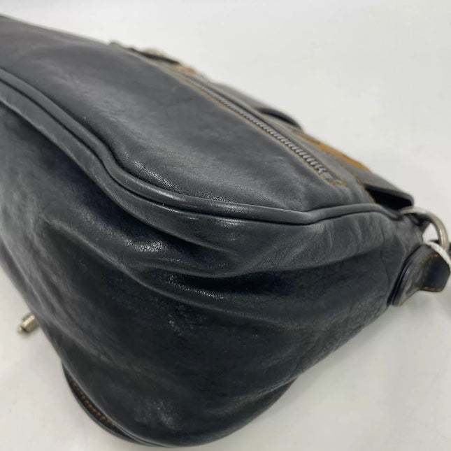 Sac bandoulière Dior Vintage Gaucho mini en cuir noir