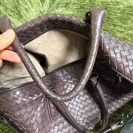 Bottega Veneta Maxi Convertible Tote Dark Chocolate Brown Leather