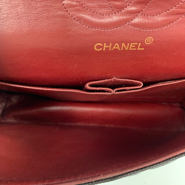 Chanel Classic Flap Medium Black Caviar Leather with 24k Gold Hardware, Pre-2010