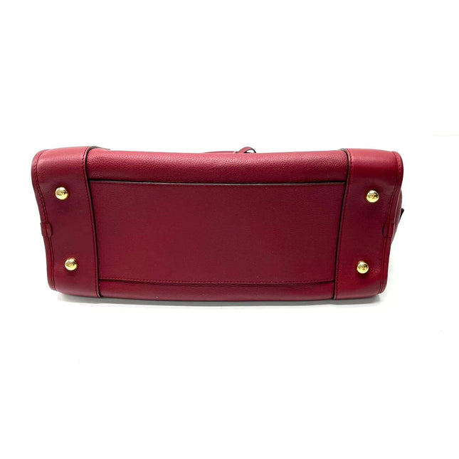 Loewe Amazona 36 Medium Burgundy Leather Dragon Lock Gold-tone Hardware