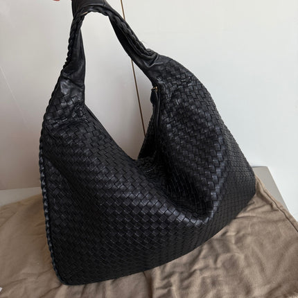 Bottega Veneta Veneta Hobo Maxi Black Leather 51cm-Luxbags