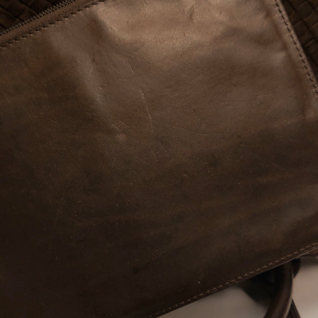 Bottega Veneta Cabat Tote Intreccio Leather Dark Chocolate Brown 44cm