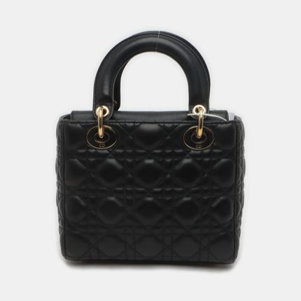 Lady Dior Small My Abcdior Black Lambskin Leather