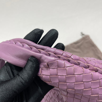 Bottega Veneta Belly Hobo Intrecciato Lambskin Leather Lilac Purple Medium 40cm