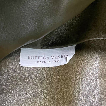 Bottega Veneta Pouch Calfskin Leather Dark Green Large