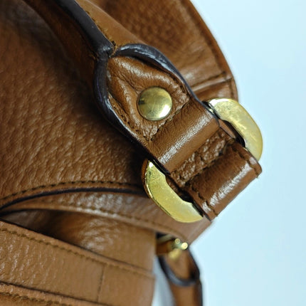 Gucci Junco Bag Tan Brown Graind Leather Handbag